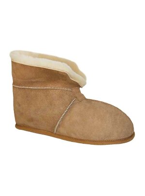 Lammfell Hausschuhe, Hüttenschuhe Unisex für Damen und Herren mit weicher Ledersohle, echtes Lammfell, Herstellung Europa 41