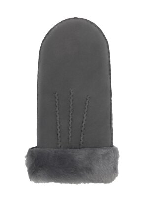 Lammfell Handschuhe Arber echtes Merinolamm für Damen und Herren, Fäustlinge, Fausthandschuhe in Premiumqualität aus spanischem Merino grau 7