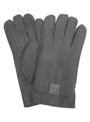 Fingerhandschuhe Hochstein echt Lammfell für  Herren, Handschuhe in Premiumqualität aus Baby Curly Merinolamm handgenäht grau 9