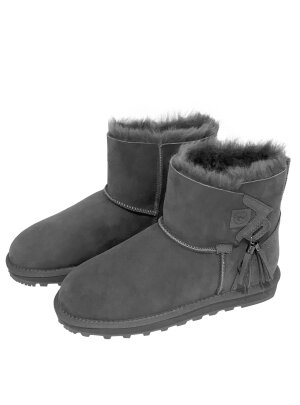 Rohn Lammfell Boots für Damen, Winterstiefel Stockholm grau 38