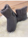 Rohn Lammfell Boots für Damen, Winterstiefel Stockholm grau 38