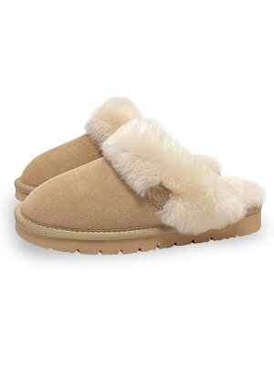 Pantoffel Slipper Hausschuhe Rohn echt Lammfell Talea beige  36