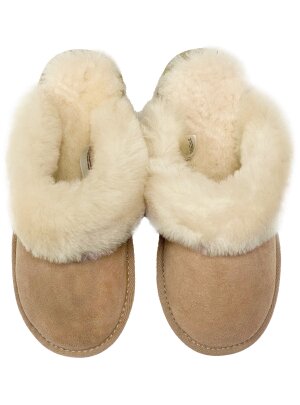 Pantoffel Slipper Hausschuhe Rohn echt Lammfell Talea beige  36