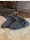 Pantoffel Slipper Hausschuhe echt Lammfell Rohn Talea grau  38