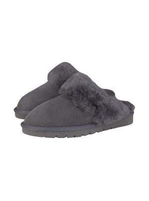 Pantoffel Slipper Hausschuhe echt Lammfell Rohn Talea grau  40