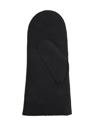 Lammfell Handschuhe Arber echtes Merinolamm für Damen und Herren Fäustlinge, Fausthandschuhe in Premiumqualität aus spanischem Merino anthrazit schwarz dunkelgrau