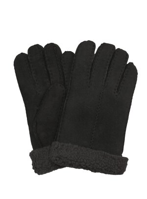 Fingerhandschuhe Hochstein echt Lammfell für Damen , Handschuhe in Premiumqualität aus Baby Curly Merinolamm handgenäht anthrazit dunkelgrau schwarz  7