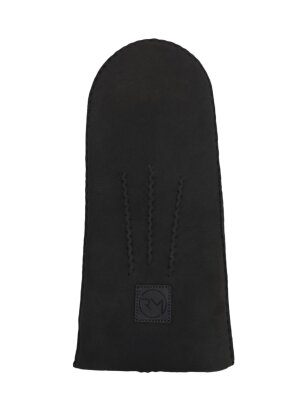 Lammfell Handschuhe Arber echtes Merinolamm für Damen und Herren Fäustlinge, Fausthandschuhe in Premiumqualität aus spanischem Merino anthrazit schwarz dunkelgrau  11