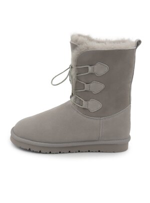 Lammfell Boots für Damen, Winterstiefel Oslo hellgrau