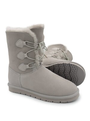 Lammfell Boots für Damen, Winterstiefel Oslo hellgrau